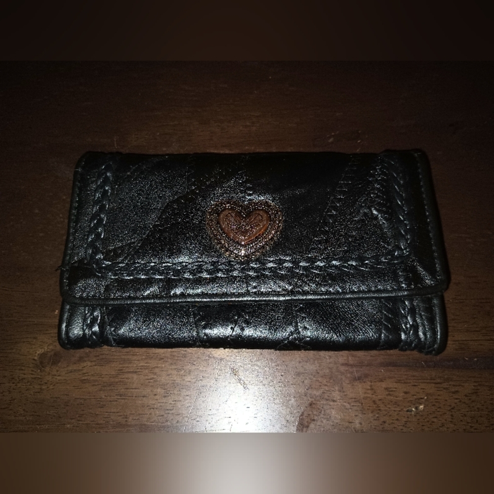 Black Leather Patch Wallet
